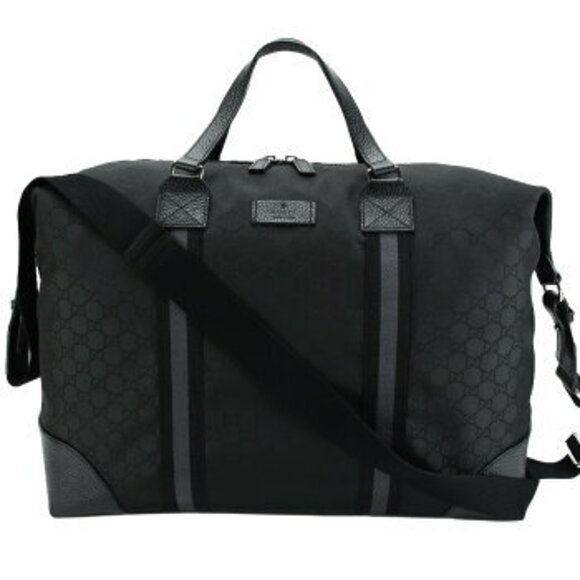Gucci Handbags - Gucci Boston bag GG nylon leather black shoulder bags travel